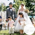 thumbnail image 4 of unbranded 2Pcs White Ring Pillow and Flower Basket Set Wedding Supply with Bowknot for Bride Tote, 4 of 7
