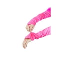 thumbnail image 5 of Women's Satin Hooked Finger Gloves Feather Cuffs Fingerness Costplay Sleeves for Christmas Dance 1920s Party Rose Red, 5 of 7