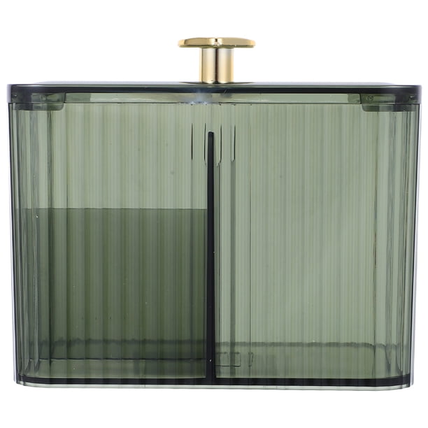 Porta discos de algodón con compartimentos divididos para guardar maquillaje, organizador de tocador para labiales, hisopos de algodón y accesorios de baño.