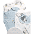 thumbnail image 4 of Disney Newborn Baby Girl Boy Layette Set Body Coveralls Sweatpants, Hat, Gift Bag 6 Piece (0-6M), 3-6 Months, Blue White Mickey, 4 of 7
