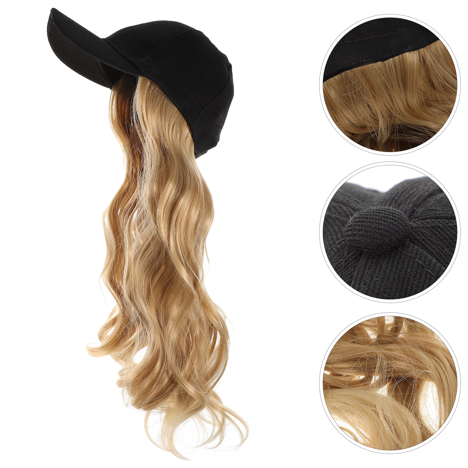 Long Curly Wig Hat Peaked Cap Wig Hat with Hair Attached Synthetic Wig for  Women 