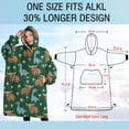 thumbnail image 4 of Oversized Wearable Blanket Hoodie,Green Highland Cow Dinosaur Pattern Sherpa Blanket Hoodie with Super Pockets,Super Warm Fuzzy Pullover for Women & Men, 4 of 6