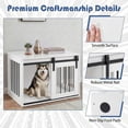 thumbnail image 6 of ELLEGNT Sliding Barn Door Dog Crate – Heavy Duty Metal Frame Wooden Kennel, 31.5" Decorative End Table for Small & Medium Dogs, White, 6 of 9