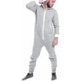 thumbnail image 4 of Juicy Trendz Unisex Adult Fleece Onesie, Hooded Jumpsuit Pajamas for Men & Women – Cozy Loungewear Grey, 4 of 7