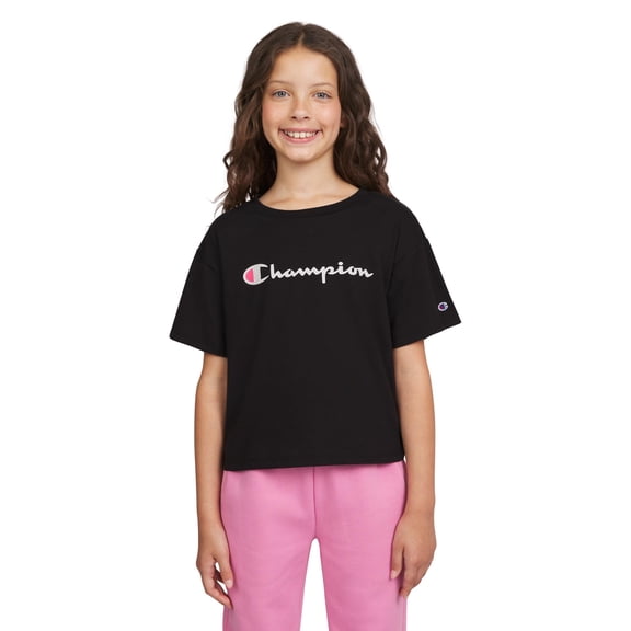 Champion Girls Meet and Greet Loose-Fit Tee - Black - Size Large
