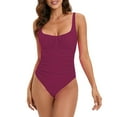 thumbnail image 1 of Aayomet Maillots de Bain Push up une Pièce Contrôle du Ventre, Rouge TTG, 1 of 4
