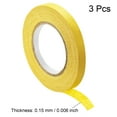 thumbnail image 3 of Uxcell 3Pcs 10mm 0.4 inch Wide 20m 21 Yards Masking Tape Painters Tape Rolls Yellow, 3 of 5