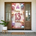 thumbnail image 3 of Pink Happy 13th Birthday Banner Glitter Design Princess Castle Backdrop Gold Lettering Colorful Balloons 13th Birthday Display for 13th Birthday Party Girls' Celebration Princess Party, 3 of 9