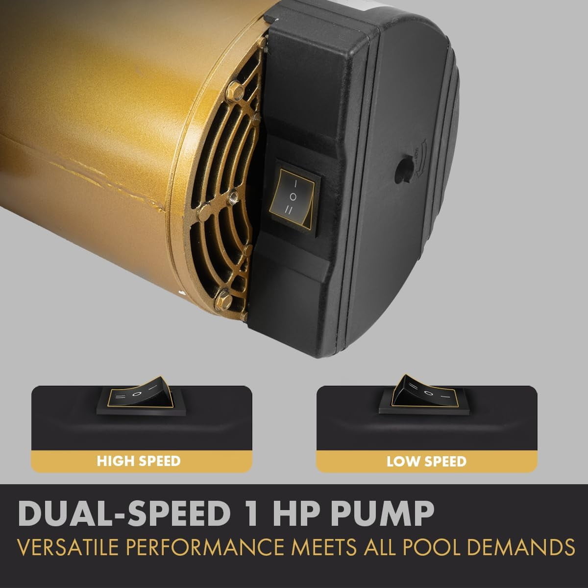 XtremepowerUS 1HP 6660 GPH High Flow In-Ground/Above Ground Pool Pump, Self Priming, With 2" NPT & Large Strainer Basket, Fitting Adapter included, 230V