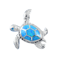 thumbnail image 2 of Gorgeous Hawaiian X-Large Blue Opal Sea Turtle Earring and Necklace, Sterling Silver Opal Turtle Pendant N8835S Birthday Gift, Statement PC, 2 of 3