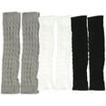 thumbnail image 3 of UPOUART Leg Warmers For Women White Acrylic Fibers 3Pairs 15.7x3.5in, 3 of 8