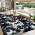 thumbnail image 4 of Janvonne 8x10 Fluffy Shag Area Rug, Modern Soft Plush Fuzzy Carpet for Living Room Bedroom, Non-Slip Floor Rug for Kids Girls Room Nursery, Tie-dye Black and White, 4 of 8