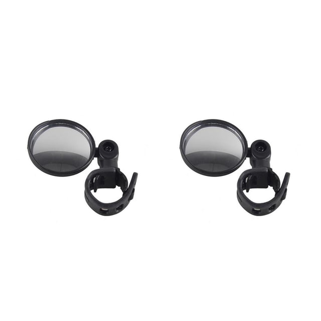 Transemion Rearview Handlebar Mirror Wide-angle Convex Back Mirrors Adjustable Accessory Reflective Accessories Specular Black 51mm 2Set