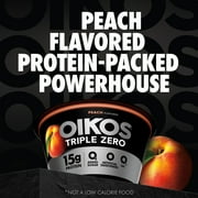 Oikos Triple Zero 15g Protein, 0g Added Sugar, Fat Free Peach Greek Yogurt Cup, 5.3 oz