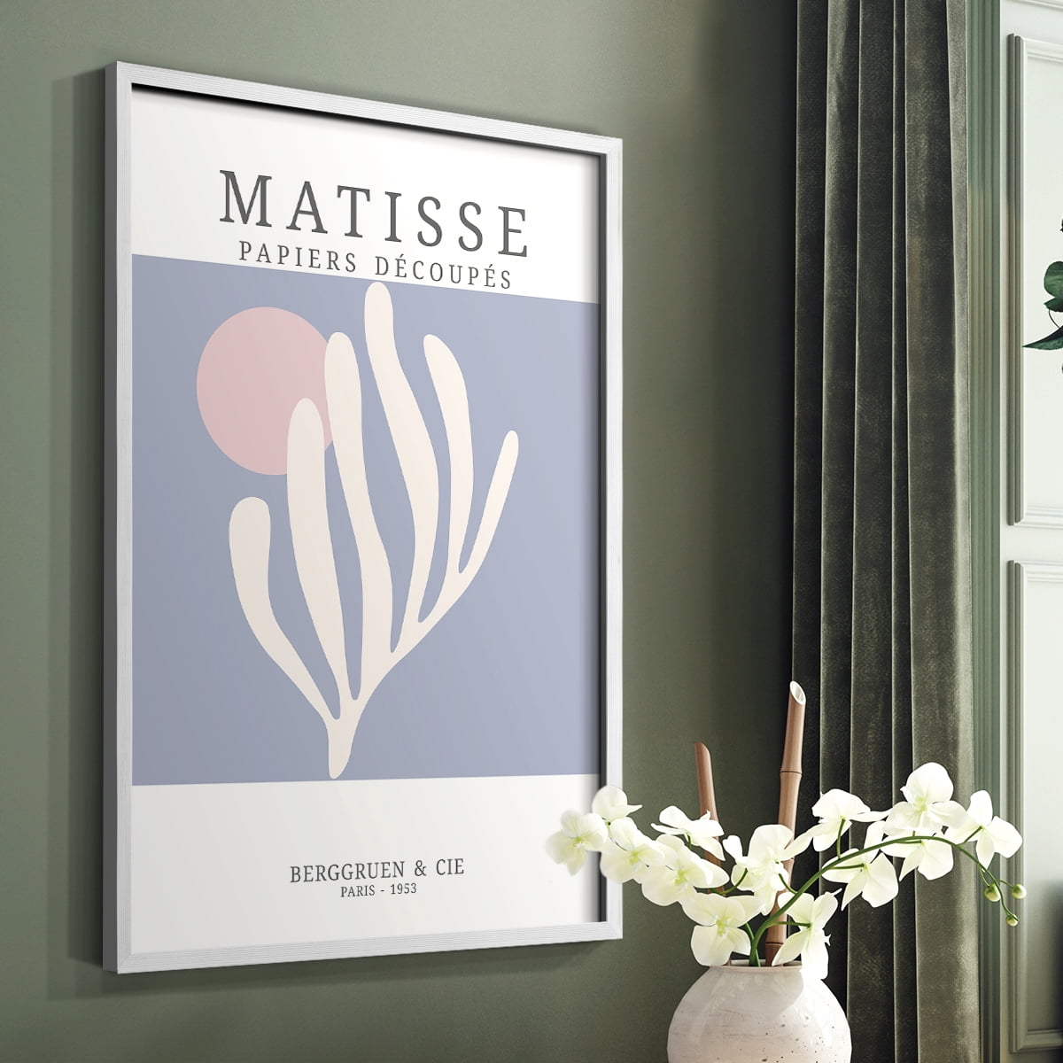 Matisse CDXXXVIII in White Solid Wood Framed Print No Nail Hanging