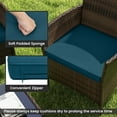thumbnail image 4 of Gymax Set of 8 Furniture Set w/ Washable Cushions & Tempered Glass Coffee Table Blue, 4 of 7