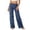 Blue*, variant on RUTAYY Women's Pants Summer Lightweight Low Waist Solid Color Flared Jeans Casual Sports Wear Elegant Chic Trousers