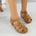 thumbnail image 3 of Qiaocaity Sandals for Women Wedge Shoes with Arch Support Casual Comfortable Wedge Sandals Shoes Brown Size 6, 3 of 6
