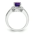 thumbnail image 3 of Primal Gold 14 Karat White Gold 8x6mm Oval Amethyst and Diamond Ring, 3 of 7