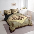 thumbnail image 3 of Manfei Vintage Cowboy Bedding Comforter Set 7 Pieces, Rustic Highland Cow Queen Bedding Sets, Geometric Triangle Queen Sheet Sets, Luxury Bedroom Decor, 3 of 8