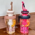 thumbnail image 3 of Billuyoard Taza de agua con pajita y asa práctica y para tazas diarias con vaso de plástico con pajita Teteras púrpura, 3 of 6