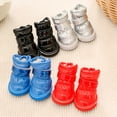 thumbnail image 2 of TELOLY 4Pcs Dog Shoes,Polyester Dog Booties,Dog Booties for Hot Pavement,Black,6*4.8Cm, 2 of 4