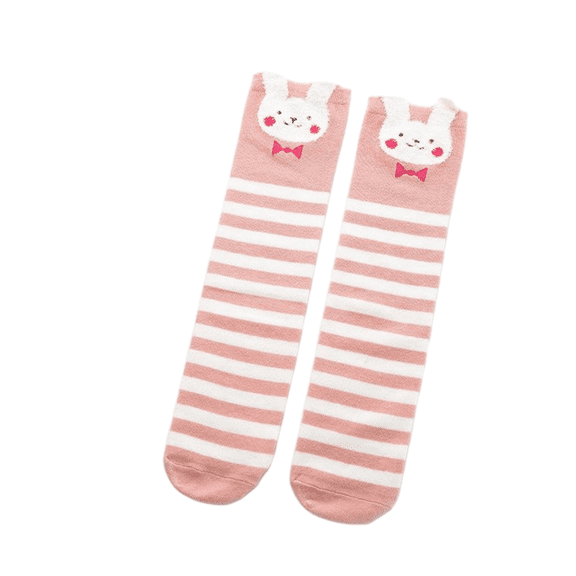 LIZENG Children's Cotton Socks Animal Heart Little Cat Ankle and Mid Calf Socks