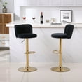 thumbnail image 6 of Resenkos Velvet Bar Stools Set of 2 with Footrest, Counter Stools for Bar Bistro Dining Room Kitchen, Black, 6 of 9