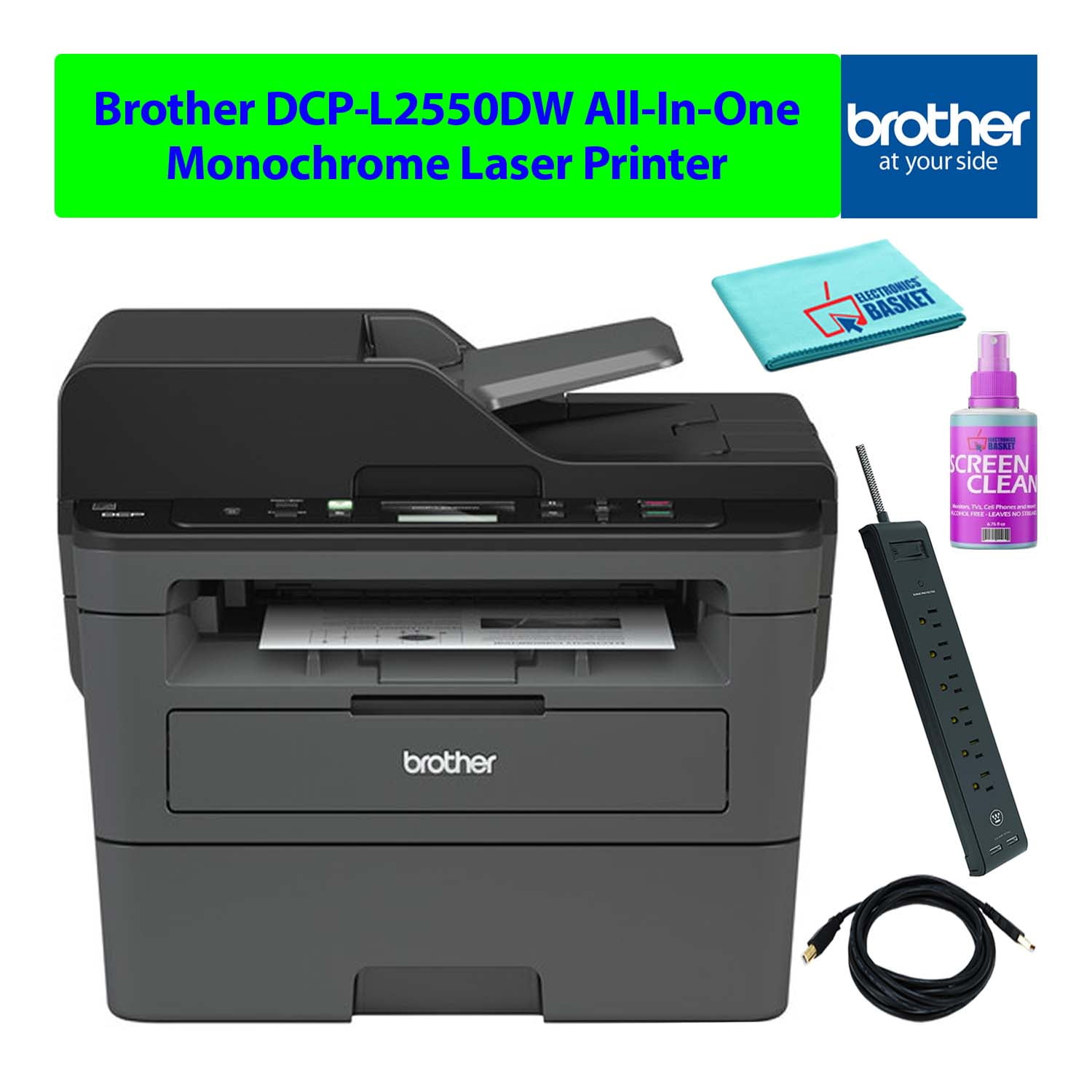 Brother DCPL2550DW AllinOne AIO Monochrome Black and White Laser