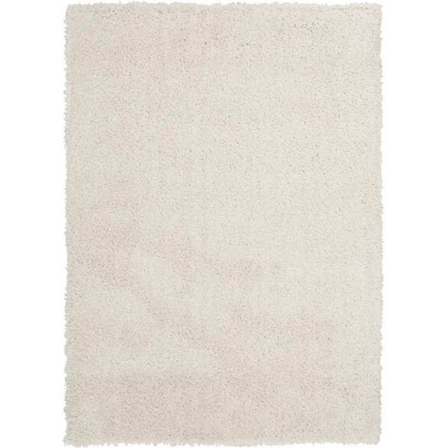 Central Oriental GS507.7 5 x 7 ft. Geneva Solid Shag Buff Rectangle Area Rug, Off White