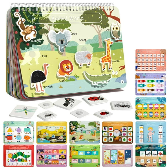 Freebear Libro Ocupado Para Niños Pequeños Actividades De Aprendizaje Preescolar Recursos Autismo Juguetes Sensoriales Juguetes Montessori Para 2-3 Años Juguetes De Viaje Regalos Para Niñas Y Niños 4