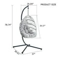 thumbnail image 2 of Heavy-Duty Outdoor Egg Chair with Stand & Cushion, Weatherproof Hanging Swing Seat for Balcony & Backyard (Light Gray), 2 of 9