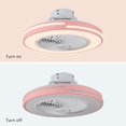 thumbnail image 2 of MONIPA 20 Inch Invisible Round Modern Ceiling Fan with Light Remote Control 3 Colors 3 Speeds with Hidden Blades Semi Flush Mount Low Profile Fan for Bedroom Room Dining Room (Pink), 2 of 8
