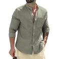 thumbnail image 5 of Camisas de manga larga de otoño para hombre, camisetas de negocios de algodón, camisas de calle transpirables de color sólido con botones para hombre, camisa blanca, 5 of 5