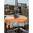 thumbnail image 2 of Outdoor Tablecloth with Umbrella Hole for Patio/Picnic/Party/Camping, Burnt Orange Grey Waterproof Table Cloth Round Cover Washable, Abstract Art Oil Painting Stripes Aesthetic (Dia 54"), 2 of 9