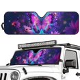 thumbnail image 2 of Uorisanigo Purple Butterfly Windshield Sun Shade Sun Visor Heat Shield for 2018-2024 2025 Jeep Wrangler JL / 2020-2024 Jeep Gladiator JT Accessories Keep Vehicle Cool, 2 of 7