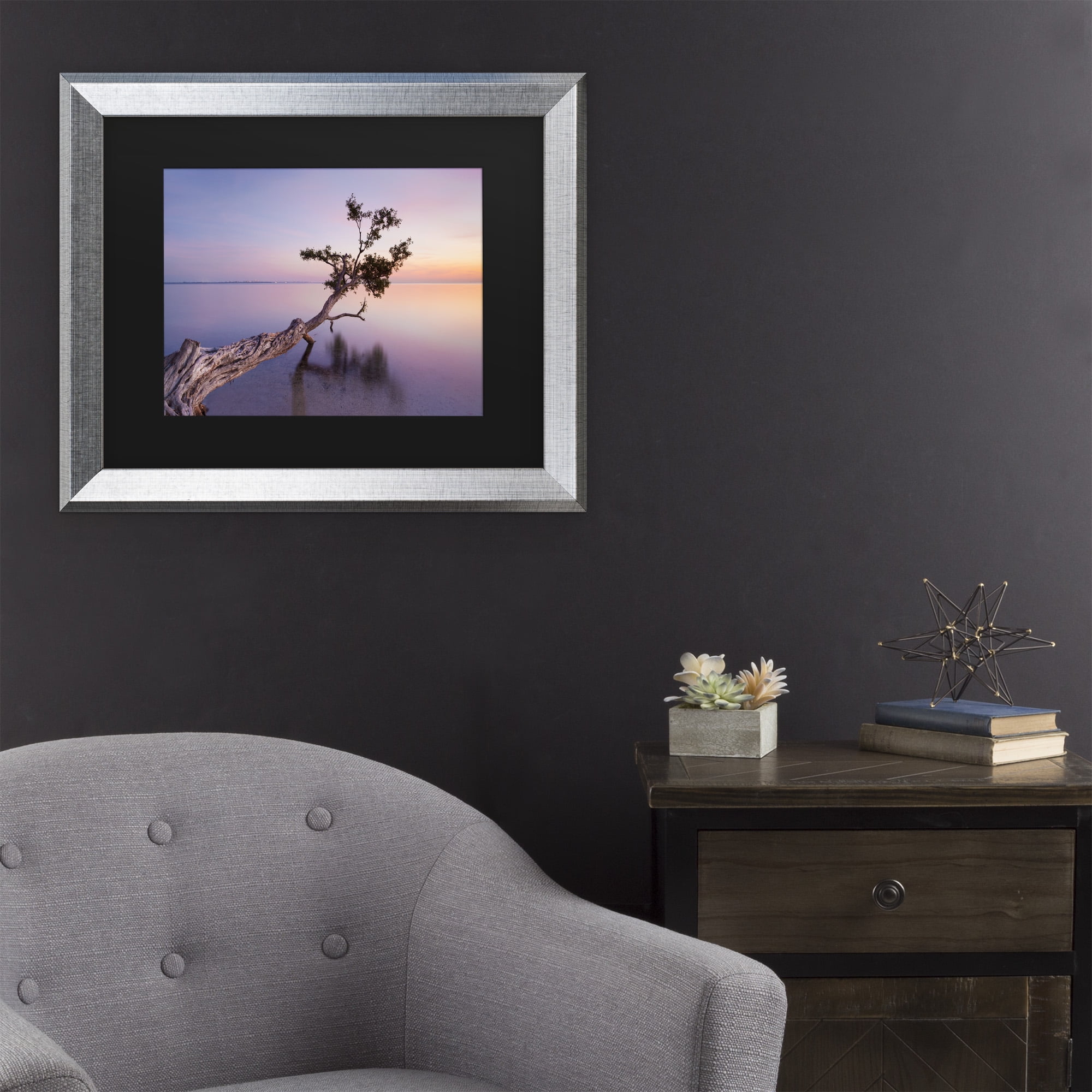 Moises Levy 'Water Tree Xv' Matted Framed Art
