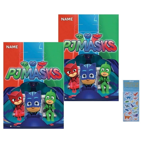 PJ Masks Birthday Party Supplies Bundle Pack includes 16 Plastic Party Favor Loot Bags