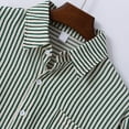 thumbnail image 4 of Muscularfit Green Dress Shirts Striped Pocket French Cuff T Shirt Collared T Shirts Long Sleeve Mens Casual Shirts,XXXL, 4 of 7