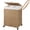 Natural, variant on Rolanstar 90L Laundry Hamper with Wheels, No Install Needed, Divided Handwoven Hampers & 2 Removable Liner Bags, Synthetic Rattan Clothes Laundry Basket with Lid & Handles, Foldable Hampers Gray