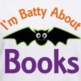 thumbnail image 3 of CafePress - Batty About Books Women's V Neck T Shirt - Womens Cotton V-Neck T-shirt, 3 of 4