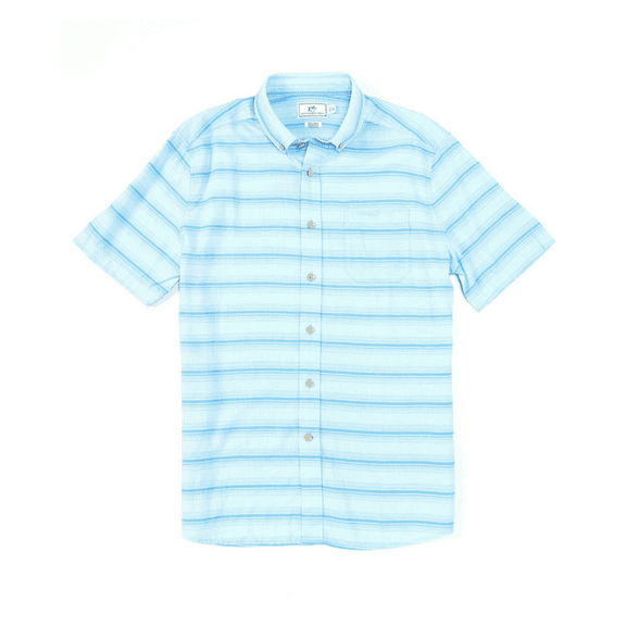 Southern Tide Varigated Stripe Short-Sleeve Woven Shirt Blue S