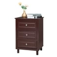 thumbnail image 1 of GZXS Modern Storage Bedside Table with 3-Drawers Wooden Nightstand for Bedroom Living Room, Brown, 1 of 8
