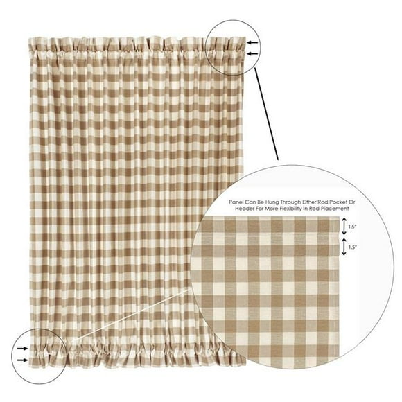 Panneau de Rideau à Poche pour Tringle en Polyester Filtrant la Lumière 54 x 72 Po , Taupe