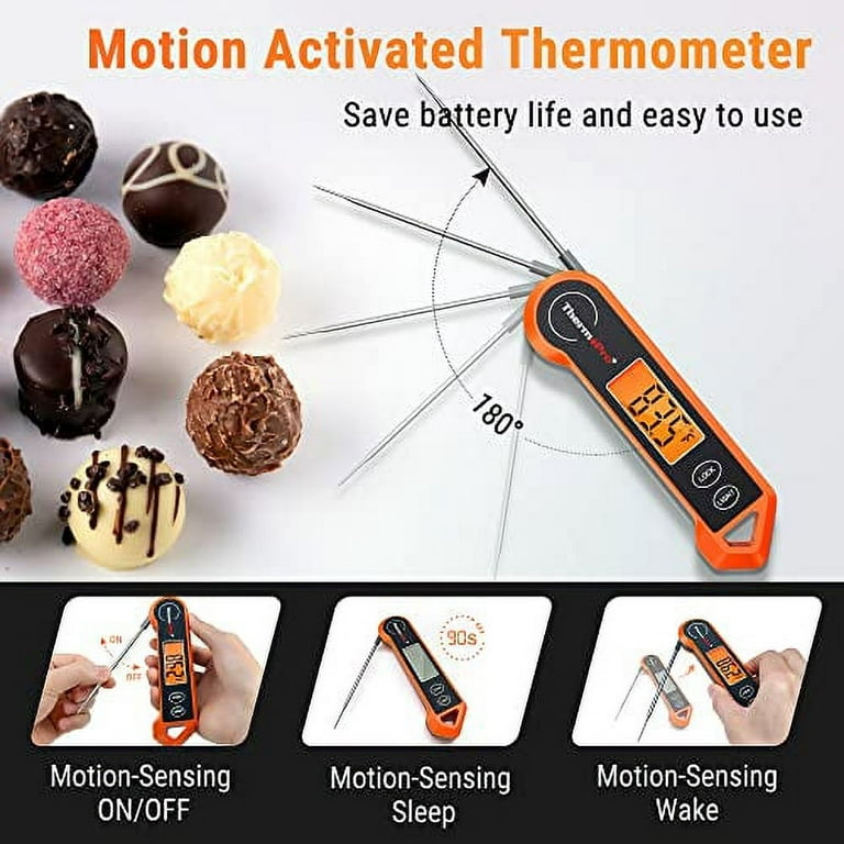 ThermoPro TP19 Waterproof Meat Thermometer Instant Reading 90 Seconds  Auto-Off Grill BBQ thermometer With 2in LED Display