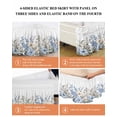 thumbnail image 6 of Blue Floral Spring Wrap Around Bed Skirts for California King Bed 18" Drop,Bed Skirt with Adjustable Elastic Belt Dust Ruffle Bed Valance for Bedroom Vintage Summer Botanical Flower Bed Frame Cover, 6 of 7