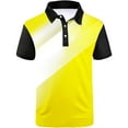 thumbnail image 1 of Adult Mens Polo T Shirt Short Sleeve Button Tee Shirt Lightweight Yellow Mens Summer Dress Shirts, 1 of 2