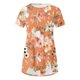 thumbnail image 3 of Blusas de Manga Corta para las Mujeres Botón Impreso Cuello Redondo Top Casual, Blusas para las Mujeres Casual, 3 of 5