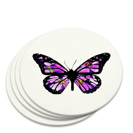 

Butterfly with Flowers Novelty Coaster Set