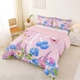 thumbnail image 2 of Manfei Lovely Monogram K Full Size Comforter Sets,Cute Floral Bedding Comforter Set,Multicolored,Pink Reversible,3pcs,1 Comforter and 2 Pillowcases, 2 of 7